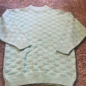Vintage mint green and silver sweater size medium